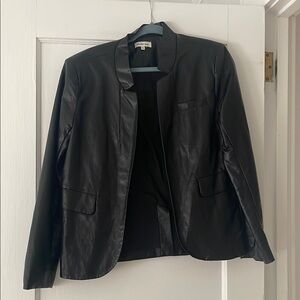 Another Love Black Leather Jacket Tailored Structured